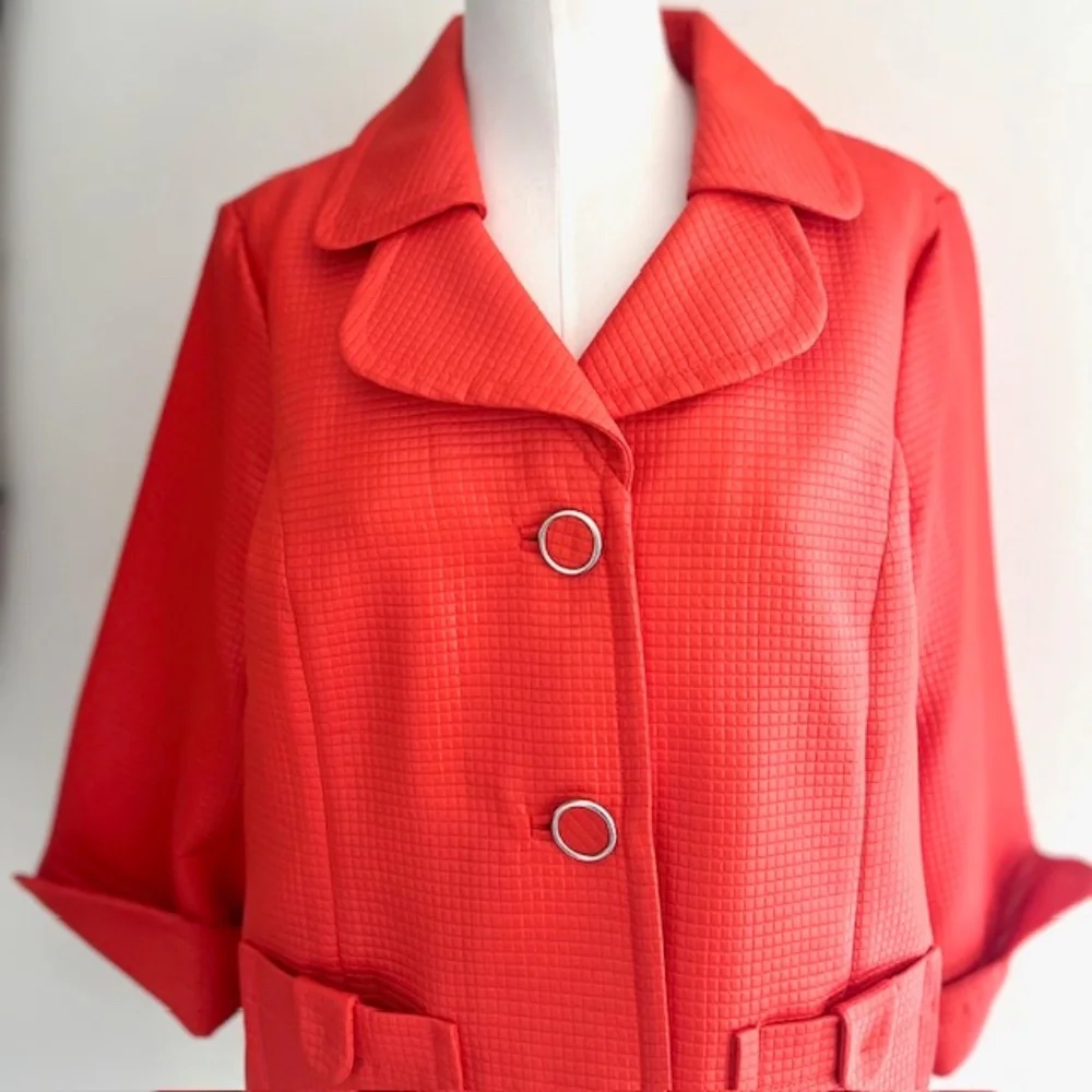 Joseph A. Qu'est ce Que c est Silk? Vintage  Orange Jacket - Picture 3 of 6